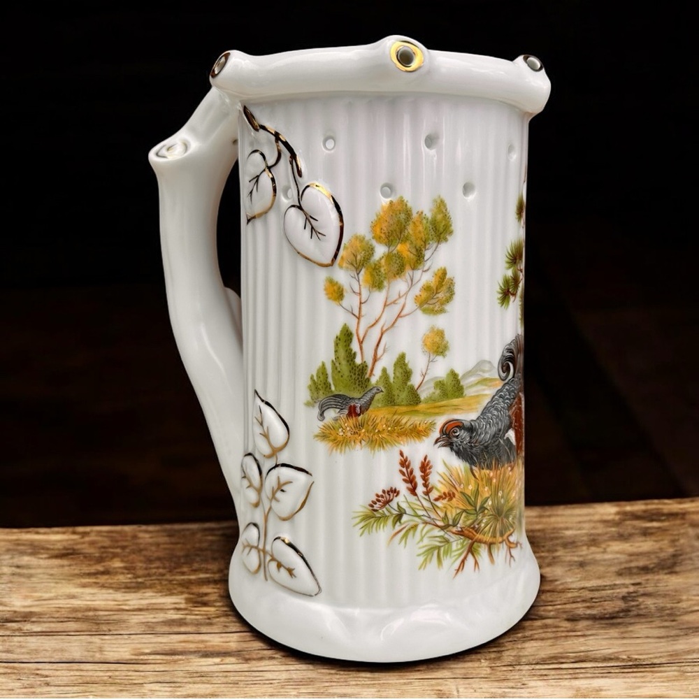 Gerold Porzellan Bavaria Puzzle Beer Stein Lithophane Bird German Porcelain